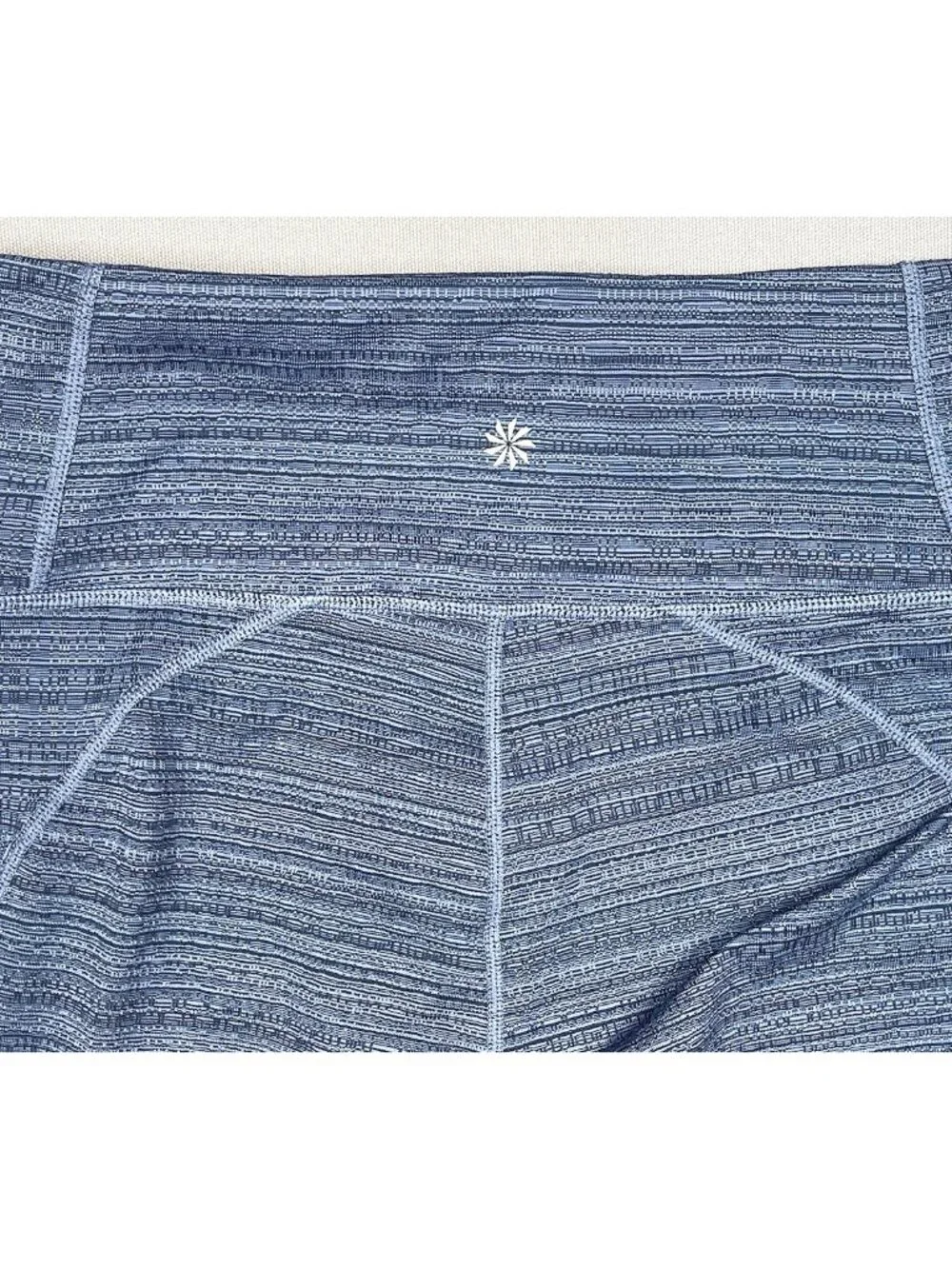 Athleta High Rise Jacquard Mesh Chat To Town Blue Capri Legging - Size Small